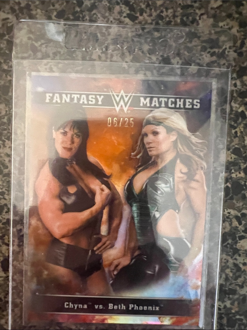 2020 WWE Fantasy Matches Chyna vs Beth Phoenix Card — Orange Refractor 6/25